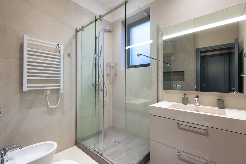 Modern glass shower